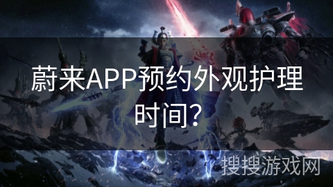蔚来APP预约外观护理时间? 蔚来APP预约外观护理时间?