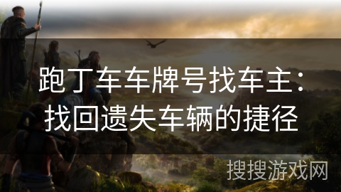 跑丁车车牌号找车主：找回遗失车辆的捷径