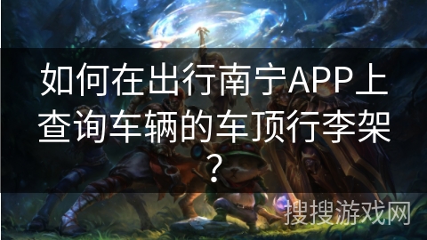 如何在出行南宁APP上查询车辆的车顶行李架？