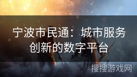 宁波市民通：城市服务创新的数字平台