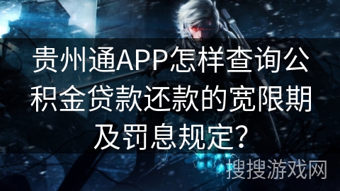 贵州通APP怎样查询公积金贷款还款的宽限期及罚息规定？