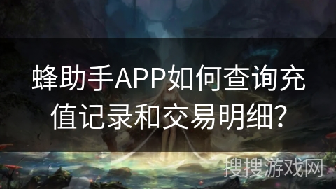 蜂助手APP如何查询充值记录和交易明细？