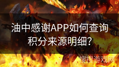 油中感谢APP如何查询积分来源明细？