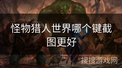 怪物猎人世界哪个键截图更好