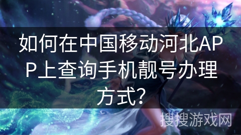 如何在中国移动河北APP上查询手机靓号办理方式？