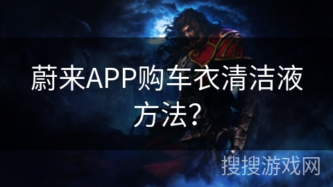 蔚来APP购车衣清洁液方法？