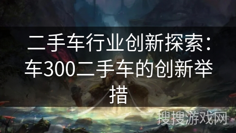二手车行业创新探索：车300二手车的创新举措
