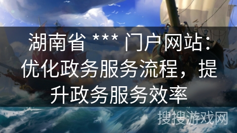湖南省 *** 门户网站：优化政务服务流程，提升政务服务效率