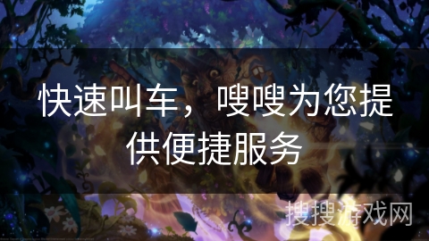 快速叫车，嗖嗖为您提供便捷服务