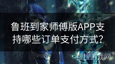 鲁班到家师傅版APP支持哪些订单支付方式？