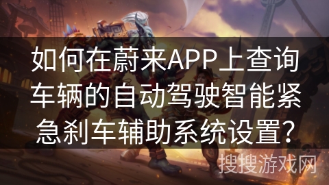 如何在蔚来APP上查询车辆的自动驾驶智能紧急刹车辅助系统设置? 如何在蔚来APP上查询车辆的自动驾驶智能紧急刹车辅助系统设置?