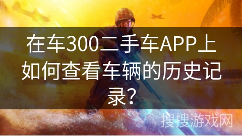 在车300二手车APP上如何查看车辆的历史记录? 在车300二手车APP上如何查看车辆的历史记录?
