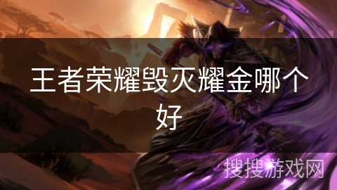 王者荣耀毁灭耀金哪个好