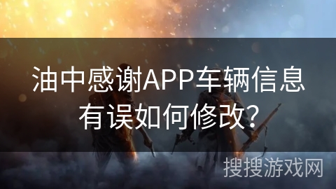 油中感谢APP车辆信息有误如何修改？