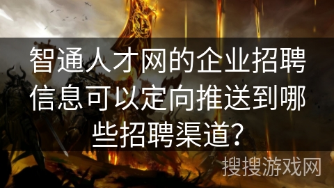 智通人才网的企业招聘信息可以定向推送到哪些招聘渠道？