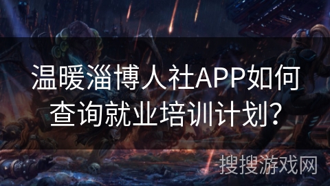 温暖淄博人社APP如何查询就业培训计划？