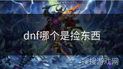 dnf哪个是捡东西