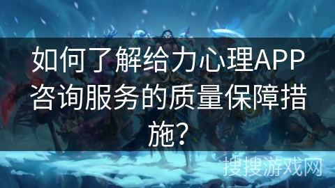 如何了解给力心理APP咨询服务的质量保障措施？