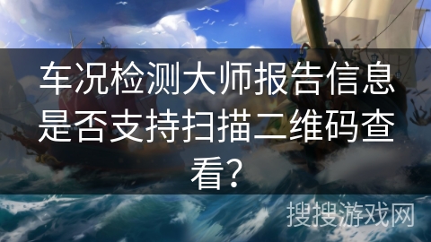 车况检测大师报告信息是否支持扫描二维码查看？