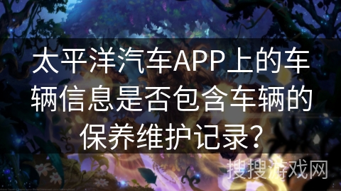 太平洋汽车APP上的车辆信息是否包含车辆的保养维护记录？