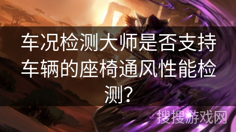 车况检测大师是否支持车辆的座椅通风性能检测? 车况检测大师是否支持车辆的座椅通风性能检测?