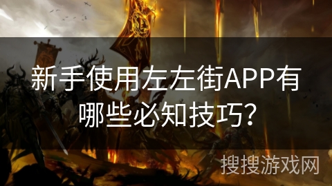 新手使用左左街APP有哪些必知技巧？