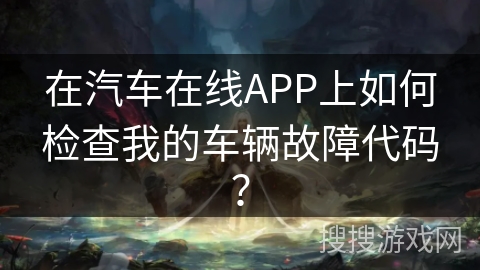 在汽车在线APP上如何检查我的车辆故障代码？