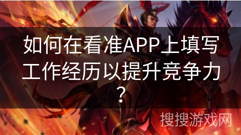 如何在看准APP上填写工作经历以提升竞争力？