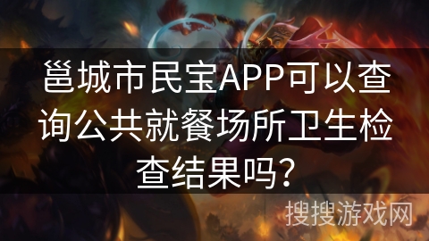 邕城市民宝APP可以查询公共就餐场所卫生检查结果吗？