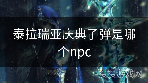 泰拉瑞亚庆典子弹是哪个npc