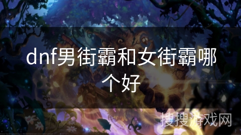 dnf男街霸和女街霸哪个好