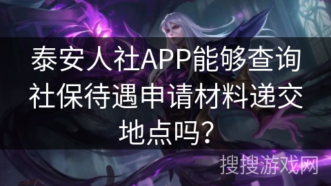 泰安人社APP能够查询社保待遇申请材料递交地点吗？
