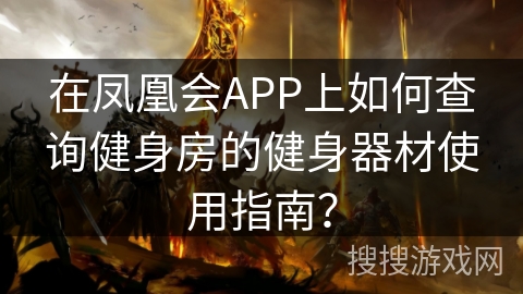 在凤凰会APP上如何查询健身房的健身器材使用指南? 在凤凰会APP上如何查询健身房的健身器材使用指南?