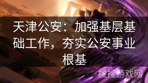 天津公安：加强基层基础工作，夯实公安事业根基