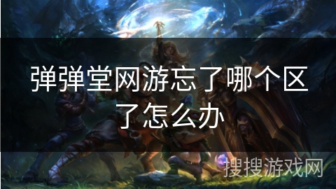 弹弹堂网游忘了哪个区了怎么办