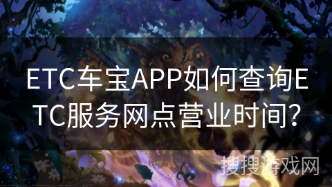 ETC车宝APP如何查询ETC服务网点营业时间？