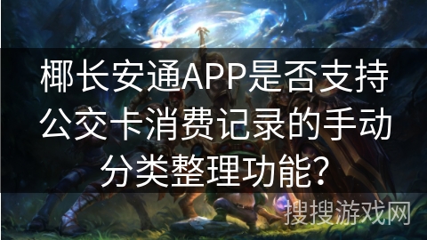 椰长安通APP是否支持公交卡消费记录的手动分类整理功能？