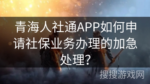 青海人社通APP如何申请社保业务办理的加急处理？