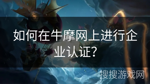 如何在牛摩网上进行企业认证？