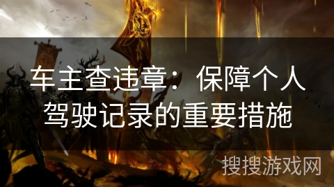 车主查违章：保障个人驾驶记录的重要措施