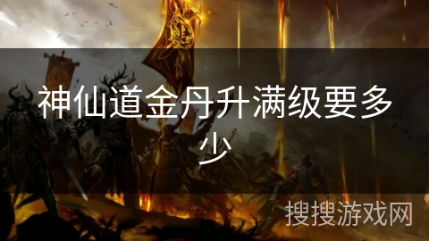 神仙道金丹升满级要多少