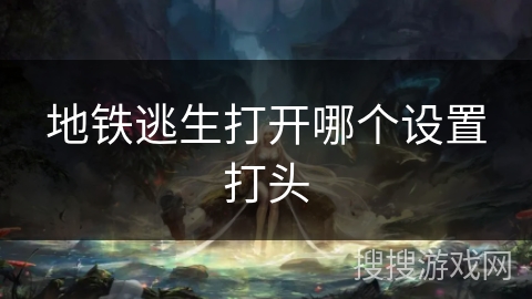 地铁逃生打开哪个设置打头