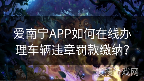 爱南宁APP如何在线办理车辆违章罚款缴纳？