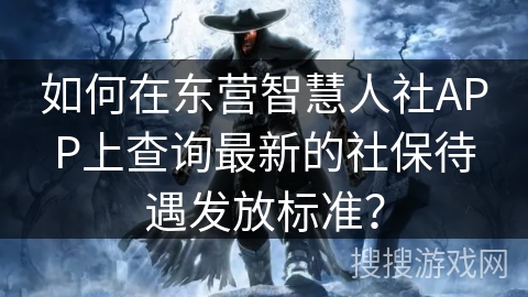 如何在东营智慧人社APP上查询最新的社保待遇发放标准？