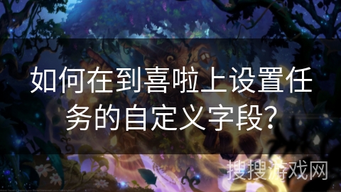 如何在到喜啦上设置任务的自定义字段？