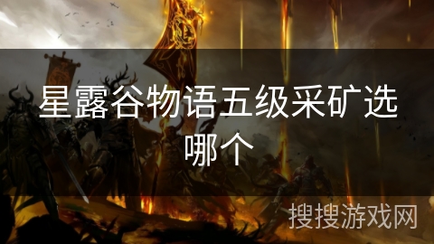 星露谷物语五级采矿选哪个