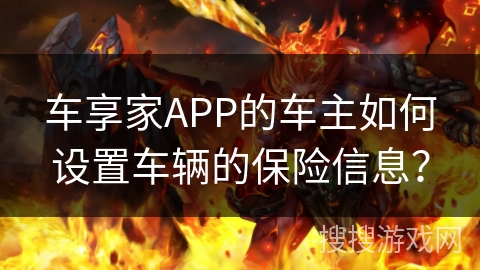 车享家APP的车主如何设置车辆的保险信息？