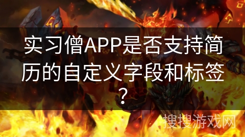 实习僧APP是否支持简历的自定义字段和标签？