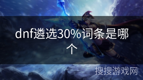 dnf遴选30%词条是哪个