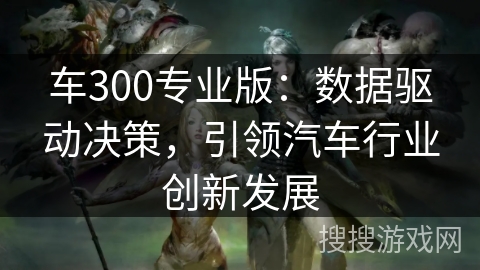 车300专业版:数据驱动决策,引领汽车行业创新发展 车300专业版:数据驱动决策,引领汽车行业创新发展